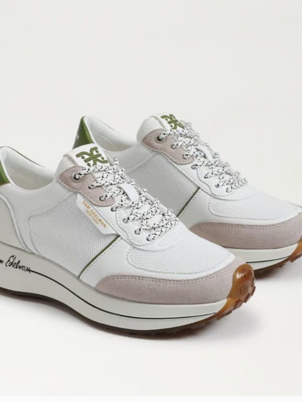 Sam Edelman Women's White and Light Gray Platform Sneakers